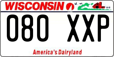 WI license plate 080XXP
