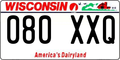 WI license plate 080XXQ