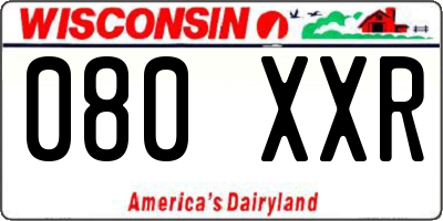 WI license plate 080XXR