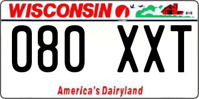 WI license plate 080XXT