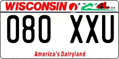 WI license plate 080XXU