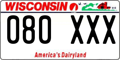 WI license plate 080XXX