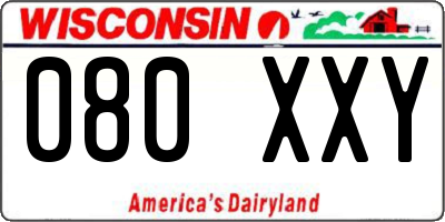 WI license plate 080XXY