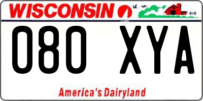 WI license plate 080XYA