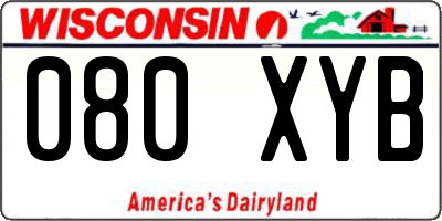 WI license plate 080XYB