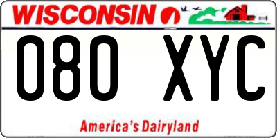 WI license plate 080XYC