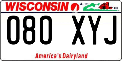 WI license plate 080XYJ
