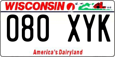 WI license plate 080XYK
