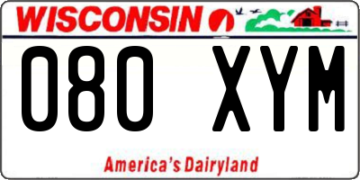 WI license plate 080XYM