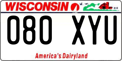 WI license plate 080XYU