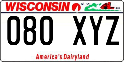 WI license plate 080XYZ