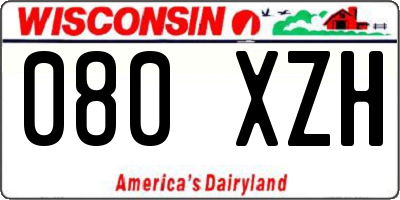 WI license plate 080XZH