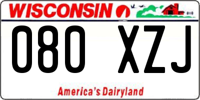 WI license plate 080XZJ
