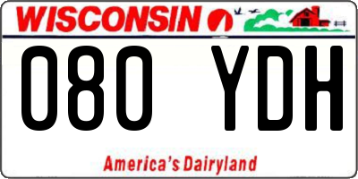 WI license plate 080YDH