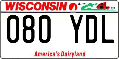 WI license plate 080YDL