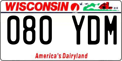 WI license plate 080YDM
