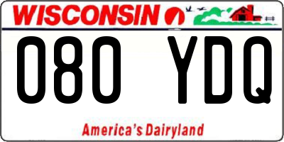 WI license plate 080YDQ