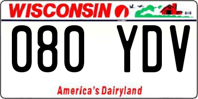 WI license plate 080YDV