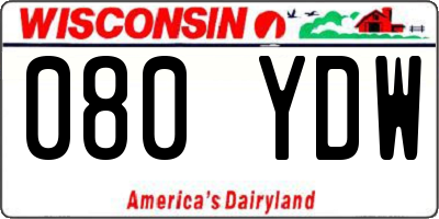 WI license plate 080YDW