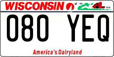 WI license plate 080YEQ