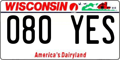 WI license plate 080YES