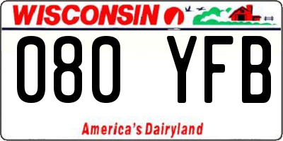 WI license plate 080YFB