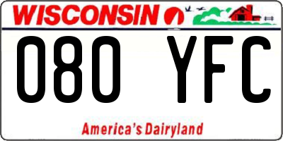 WI license plate 080YFC