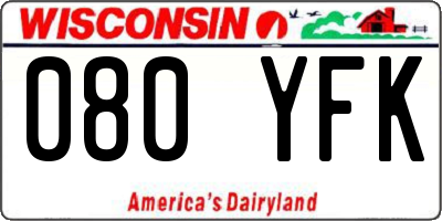 WI license plate 080YFK