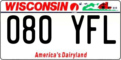 WI license plate 080YFL