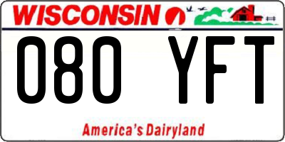 WI license plate 080YFT