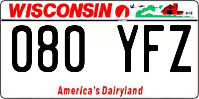 WI license plate 080YFZ