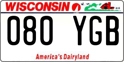 WI license plate 080YGB