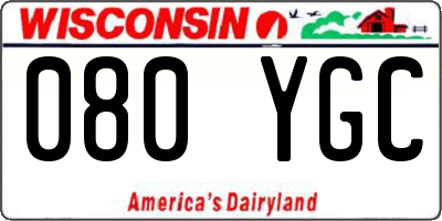 WI license plate 080YGC