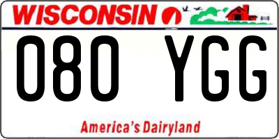 WI license plate 080YGG