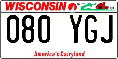 WI license plate 080YGJ