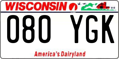 WI license plate 080YGK