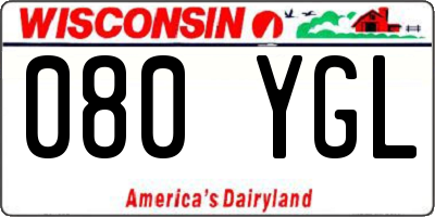 WI license plate 080YGL