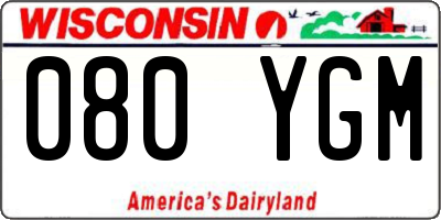 WI license plate 080YGM