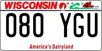 WI license plate 080YGU