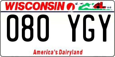 WI license plate 080YGY