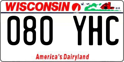 WI license plate 080YHC