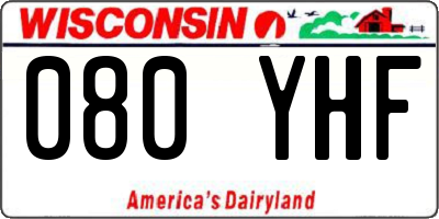 WI license plate 080YHF