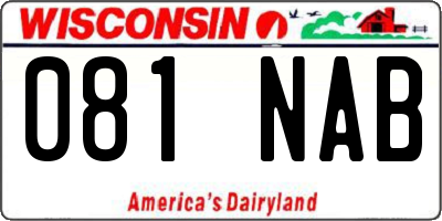 WI license plate 081NAB