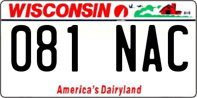 WI license plate 081NAC