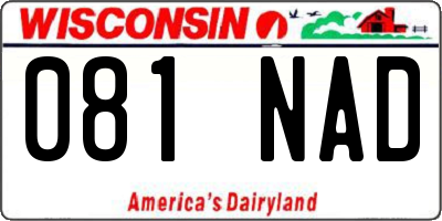 WI license plate 081NAD