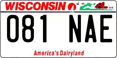 WI license plate 081NAE