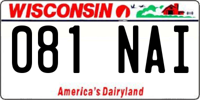 WI license plate 081NAI