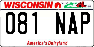 WI license plate 081NAP