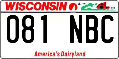 WI license plate 081NBC