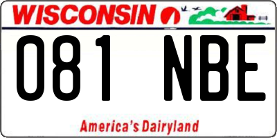 WI license plate 081NBE